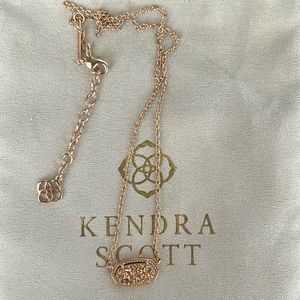 Elisa Rose Gold Extended Length Pendant Necklace in Rose Gold